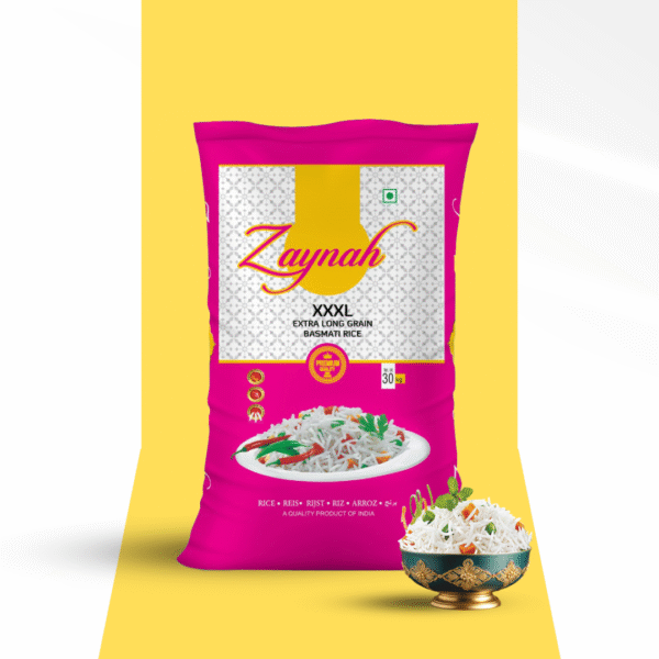 Zaynah Basmati Rice - 30KG - High-quality Long Grain Basmati Rice.
