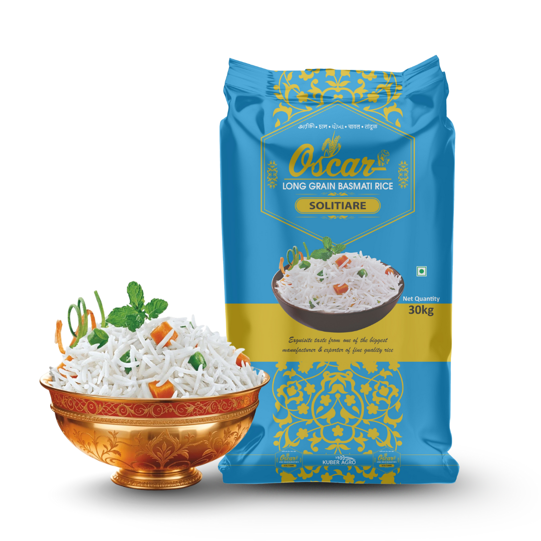 Oscar SOLITIARE Long Grain Basmati Rice - (30 KG) Firm & Fluffy for Fried Rice - Image 3