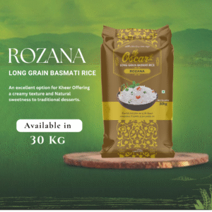 Oscar Rozana Long Grain Basmati Rice - 30 KG: Creamy Texture for Kheer & Desserts
