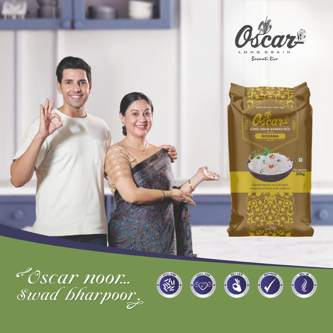 Oscar Rozana Long Grain Basmati Rice - 30 KG: Creamy Texture for Kheer & Desserts - Image 2