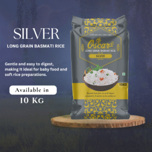 Oscar Silver Long Grain Basmati Rice 10 KG - Gentle & Easy to Digest