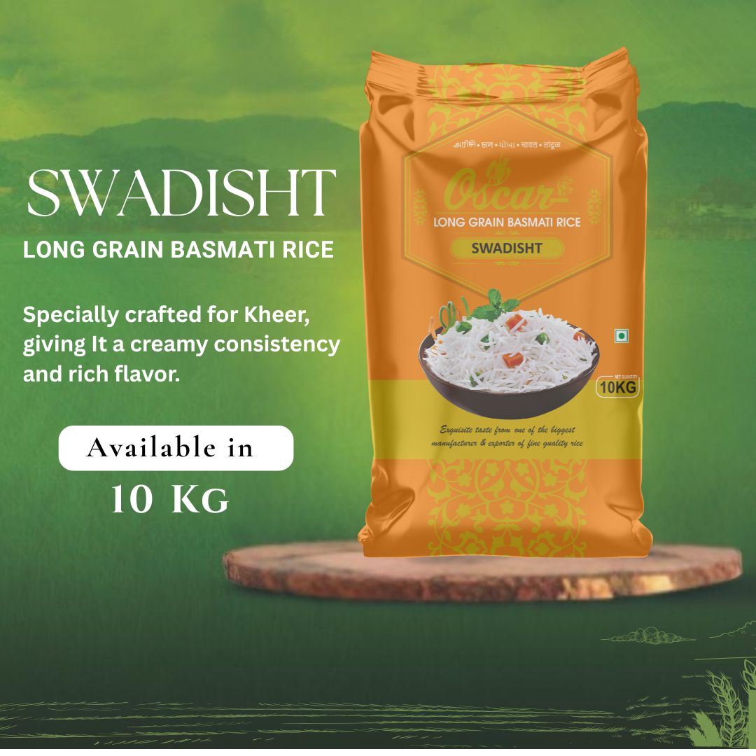 Oscar Swadisht Long Grain Basmati Rice 10 KG - Perfect for Creamy Kheer