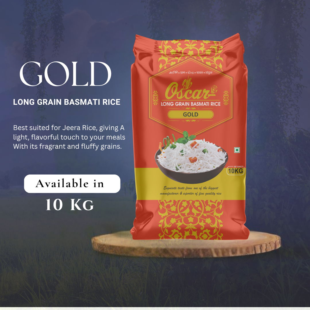GOLD 10kg LONG GRAIN BASMATI RICE - Jeera Rice Specialist & Family Favorite