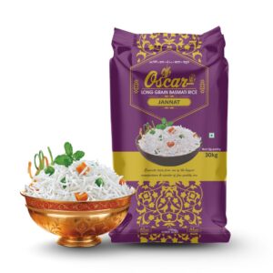 Oscar Jannat Long Grain Basmati Rice 30 KG - Naturally Sweet for Kheer
