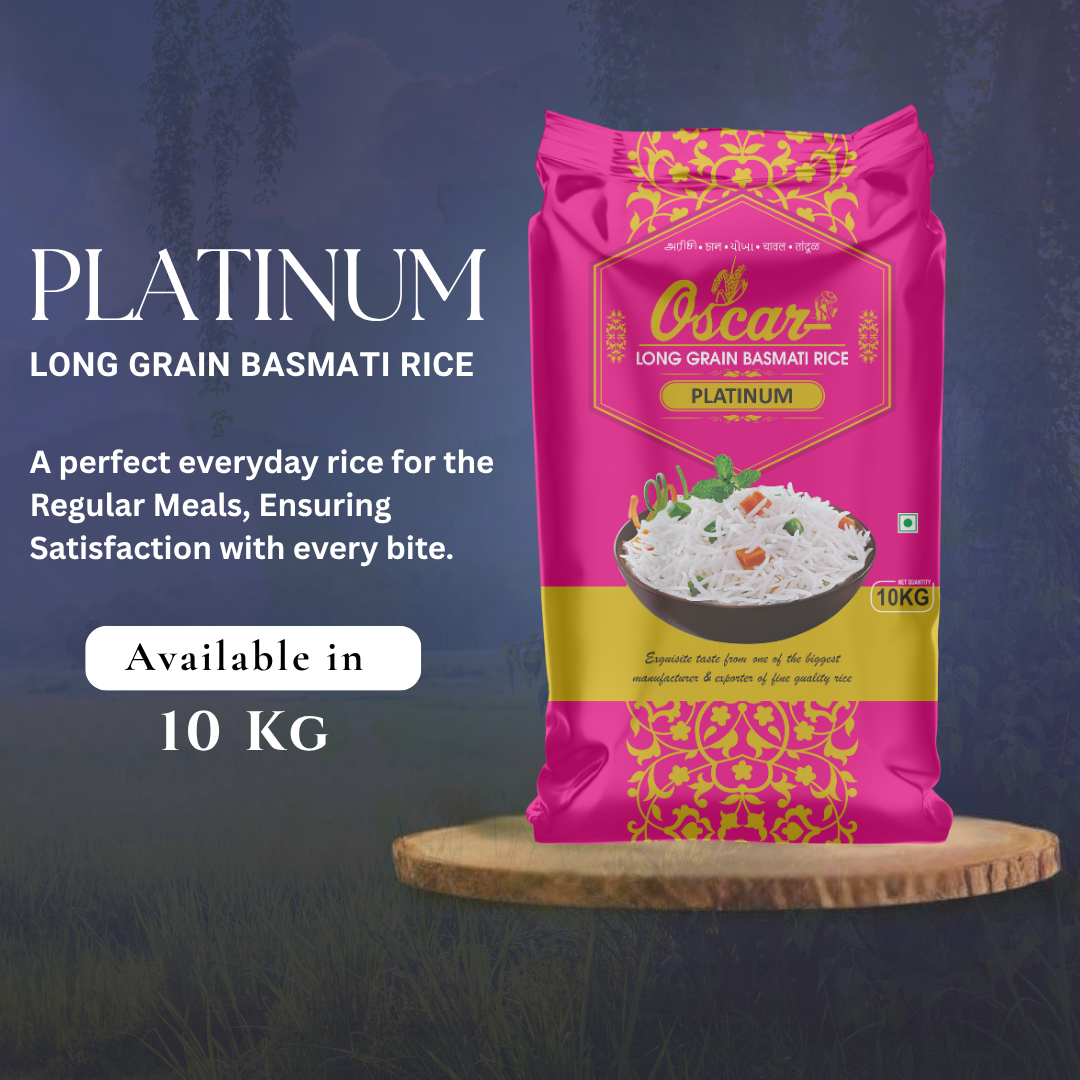 Oscar Platinum Long Grain Basmati Rice 10 KG - Perfect for Everyday Meals