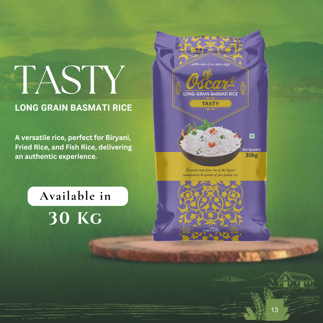 TASTY 30kg LONG GRAIN BASMATI RICE - Biryani & Specialty Rice Perfection