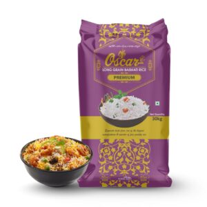 REMIUM Quality Long Grain Basmati Rice - 30 KG Bag - Ideal for Daily Use