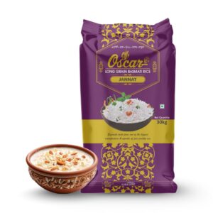 Oscar Jannat Long Grain Basmati Rice 30 KG - Naturally Sweet for Kheer
