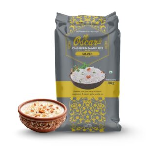Oscar Silver Long Grain Basmati Rice 30 KG - Gentle, Easy to Digest
