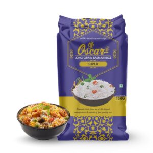 Oscar SUPER Long Grain Basmati Rice - Perfect for Biryani (10 KG)